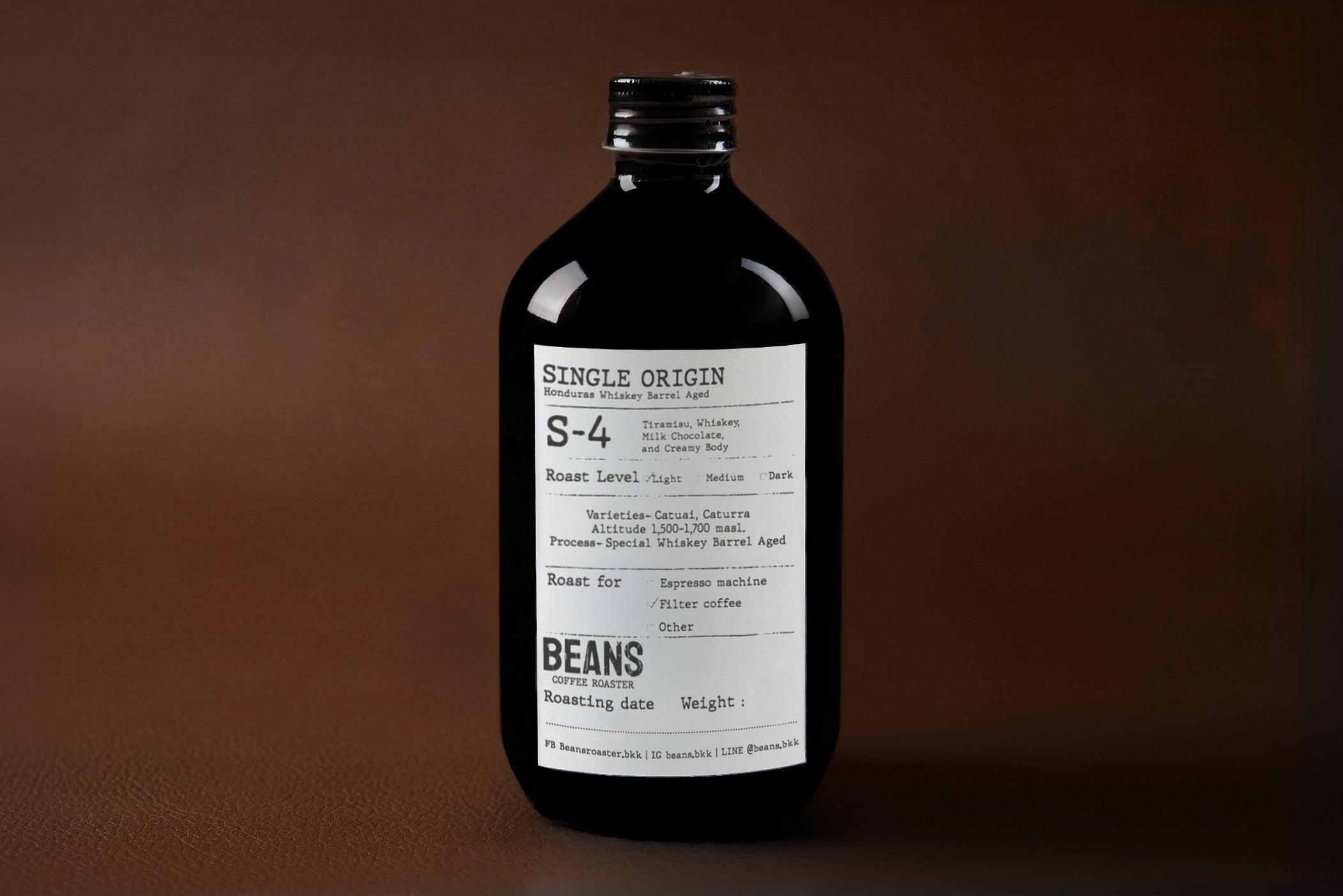 S-4 (Honduras Whisky Barrel Aged) Light Roast 180g.