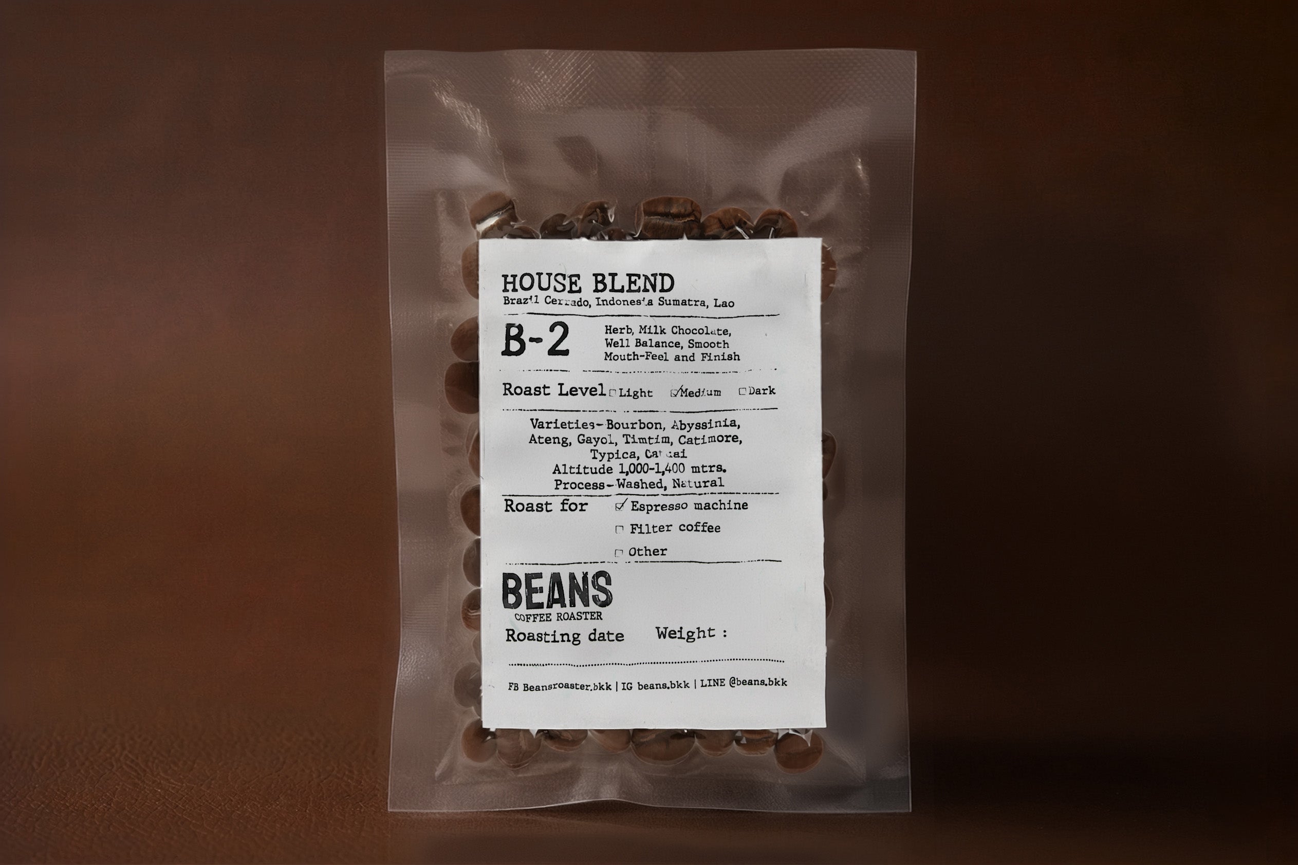B-2 (Brazil ,Indonesia ,Lao) Medium Roast 20g.