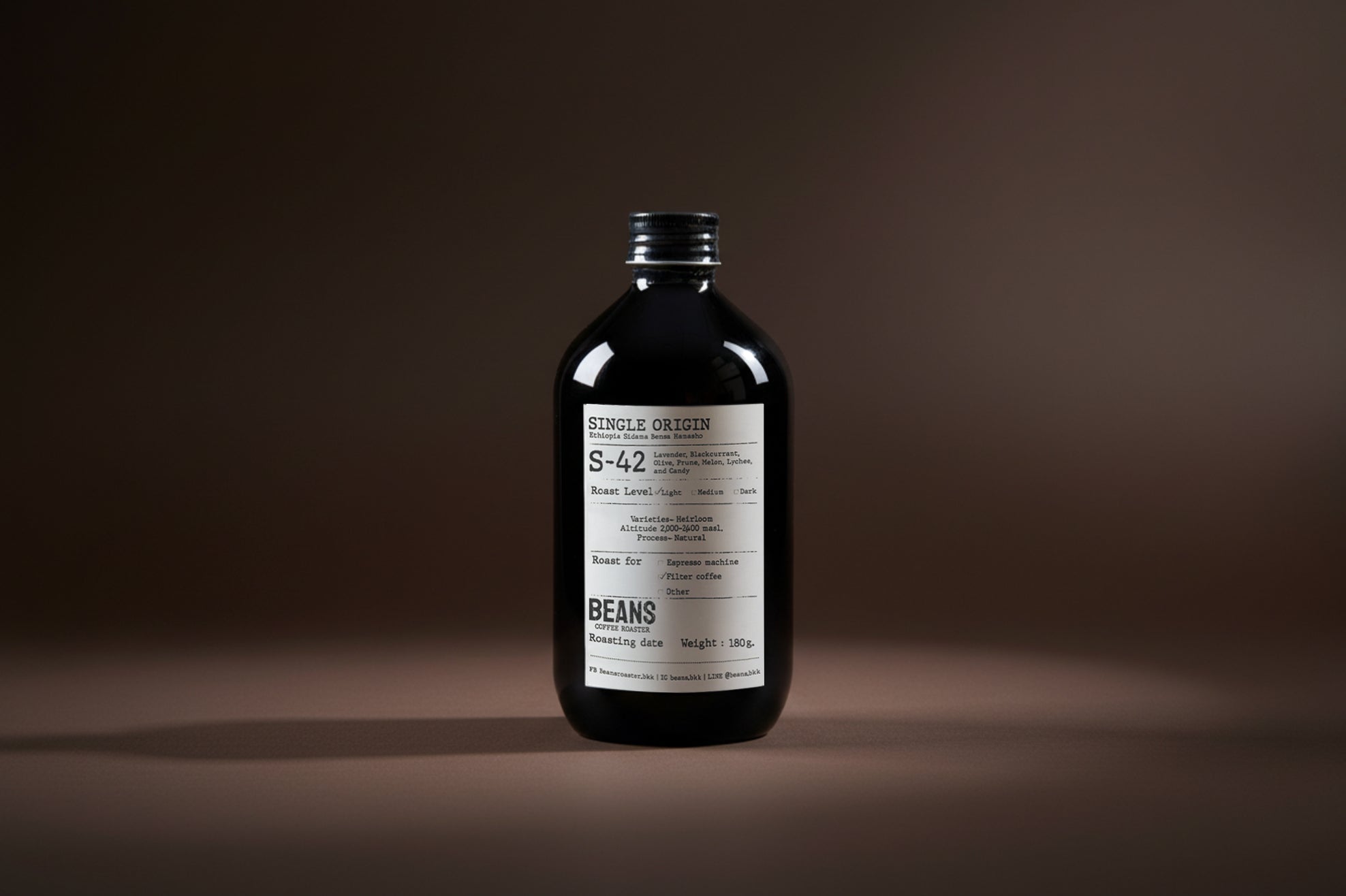 S-42 (เอธิโอเปีย ซิดามา เบ็นซา ฮามาชอ) คั่วอ่อน 180 กรัม
